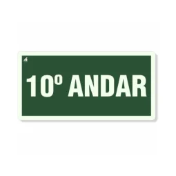 Placa 10° Andar Fotoluminescente Pvc 2Mm 10X20Cm