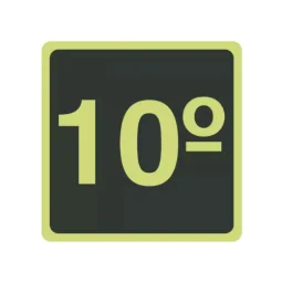 Placa 10° Andar Fotoluminescente Pvc 2Mm 10X20Cm