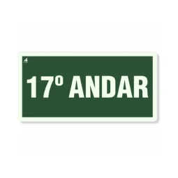 Placa 17° Andar Fotoluminescente Pvc 2Mm 10X20Cm