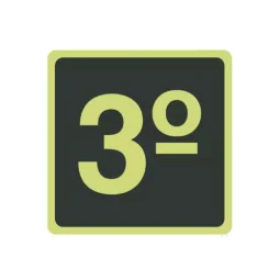 Placa 3° Andar Fotoluminescente Pvc 2Mm 10X20Cm