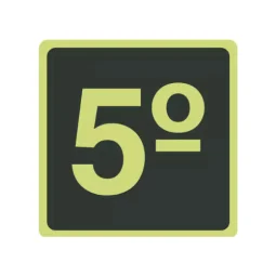 Placa 5° Andar Fotoluminescente Pvc 2Mm 10X20Cm