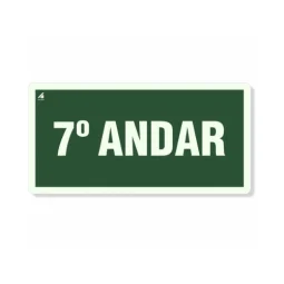 Placa 7° Andar Fotoluminescente Pvc 2Mm 10X20Cm