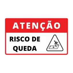 Placa Atenção Risco de Queda Pvc 0,05Mm 18X25Cm