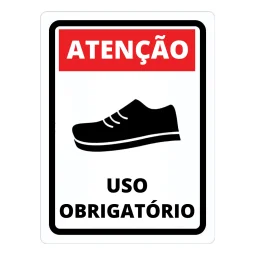 Placa “Atenção – uso Obrigatório de Sapato” – Pvc 18 X 25 CM
