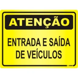 Placa "Atenção Veículos"