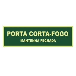 Placa Fotoluminescente Porta Corta Fogo Mantenha a Porta Fechada Pvc 2Mm 40X10Cm M4