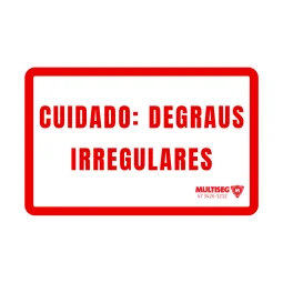 Placa Cuidado Degrau Irregular Pvc 1Mm 30X20Cm