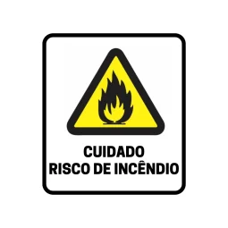 Placa Cuidado Risco de Incêndio Pvc 0,5Mm 23X16Cm