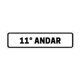 Placa de Identificação para Edifício - 11° Andar Pvc 1Mm 19X6Cm