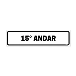 Placa de Identificação para Edifício - 15° Andar Pvc 1Mm 19X6Cm