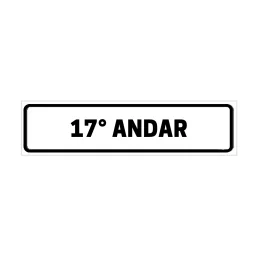 Placa de Identificação para Edifício - 17° Andar Pvc 1Mm 19X6Cm