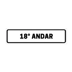Placa de Identificação para Edifício - 18° Andar Pvc 1Mm 19X6Cm