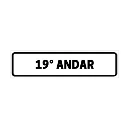Placa de Identificação para Edifício - 19° Andar Pvc 1Mm 19X6Cm