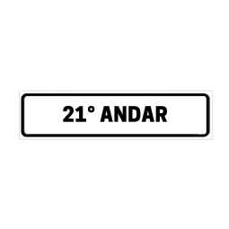 Placa de Identificação para Edifício - 21° Andar Pvc 1Mm 19X6Cm