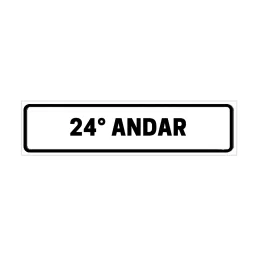 Placa de Identificação para Edifício - 24° Andar Pvc 1Mm 19X6Cm