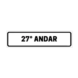 Placa de Identificação para Edifício - 27° Andar Pvc 1Mm 19X6Cm