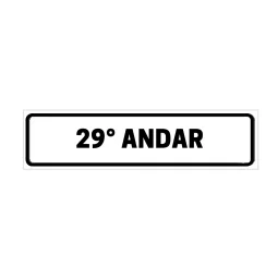 Placa de Identificação para Edifício - 29° Andar Pvc 1Mm 19X6Cm