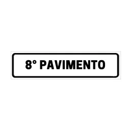 Placa de Identificação para Edifício - 8° Pavimento Pvc 1Mm 19X6Cm