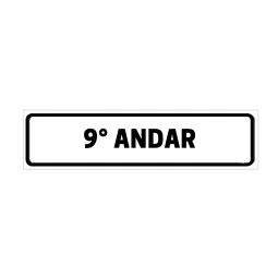Placa de Identificação para Edifício - 9° Andar Pvc 1Mm 19X6Cm