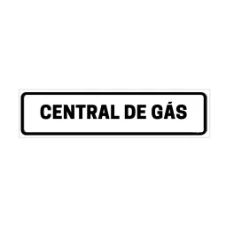 Placa de Identificação para Edifício - Central de Gás Pvc 1Mm 19X6Cm