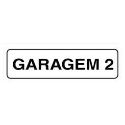 Placa de Identificação para Edifício - Garagem 02 Pvc 1Mm 19X6Cm
