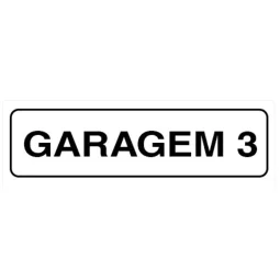 Placa de Identificação para Edifício - Garagem 03 Pvc 1Mm 19X6Cm