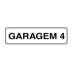 Placa de Identificação para Edifício - Garagem 04 Pvc 1Mm 19X6Cm