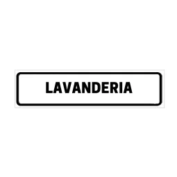 Placa de Identificação para Edifício - Lavanderia Pvc 1Mm 19X6Cm