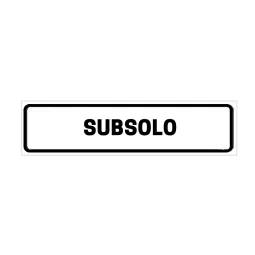 Placa de Identificação para Edifício - Subsolo Pvc 1Mm 19X6Cm