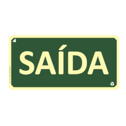 Placa de Saída Fotoluminescente Pvc 2Mm 25X16Cm S12