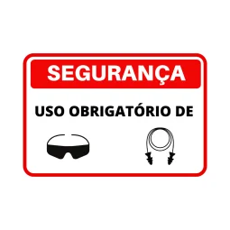 Placa de Segurança uso Obrigatório de Epi Pvc 0,05Mm 25X18Cm
