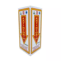 Placa de Sinalização Angular Pó Químico Abc 180 Graus