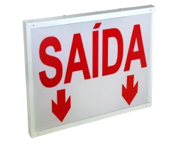 Placa de Saída de Emergência Face Única Grande 50X32Cm - Luxpryme