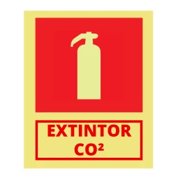 Placa Fotoluminescente Extintor Co2 Pvc 2Mm 15X20Cm