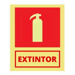 Placa Fotoluminescente (Pictografia e Nome) Extintor Pvc 2Mm 15X20Cm