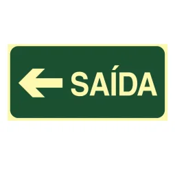 Placa Fotoluminescente Saída para Esquerda Pvc 2Mm 50X32Cm S2