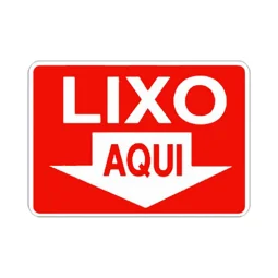 Placa Lixo Aqui com Seta