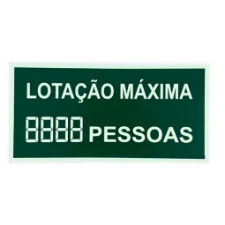 Placa Lotação Máxima Permitida Pvc 1Mm 20 X 40 CM