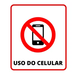 Placa Proibido uso de Celular Pvc 1Mm 16X25Cm