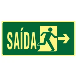Placa Rota de Fuga Fotoluminescente (Mod. S.l) Saída Direita 40 X 20 (S 13)