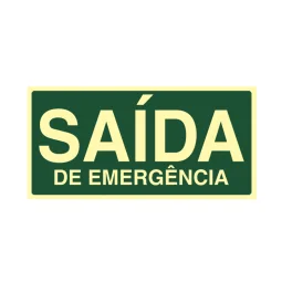 Placa Fotoluminescente Saída de Emergência Pvc 2Mm 24X12Cm S12