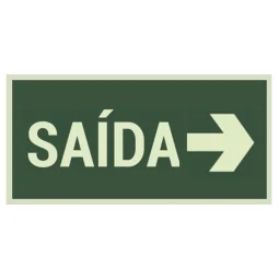 Placa Fotoluminescente Saída para Direita Pvc 2Mm 50X32Cm S12