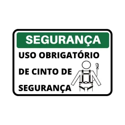 Placa uso Obrigatório de Cinto de Segurança Pvc 0,5 18X25Cm