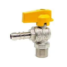 Registro de Gás 90° Esfera Npt 1/2" (E) X 3/8" (Tm Terminal Mangueira)