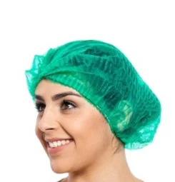 Touca Tnt Sanfonada Descartável Verde (100 Unidades)