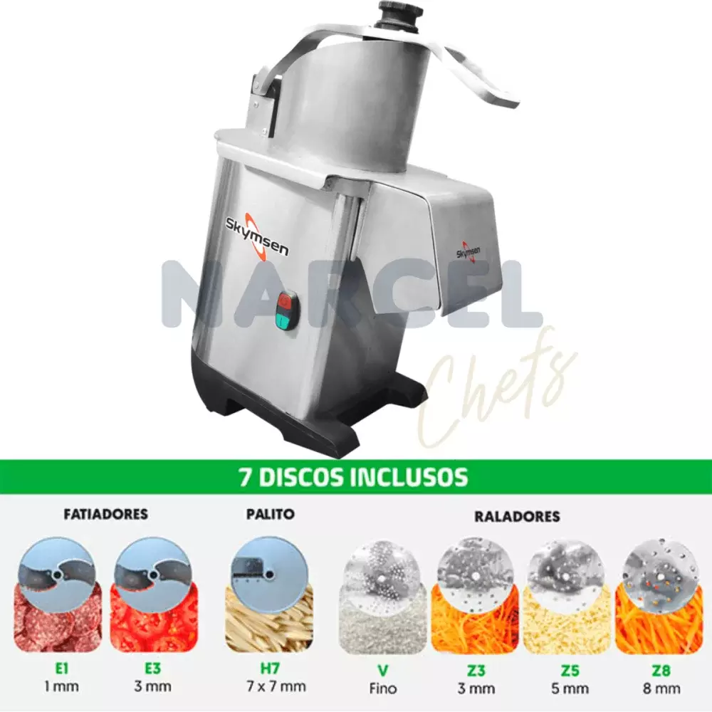 Processador De Alimentos Skymsen Pa7 Pro 7 Discos Inclusos
