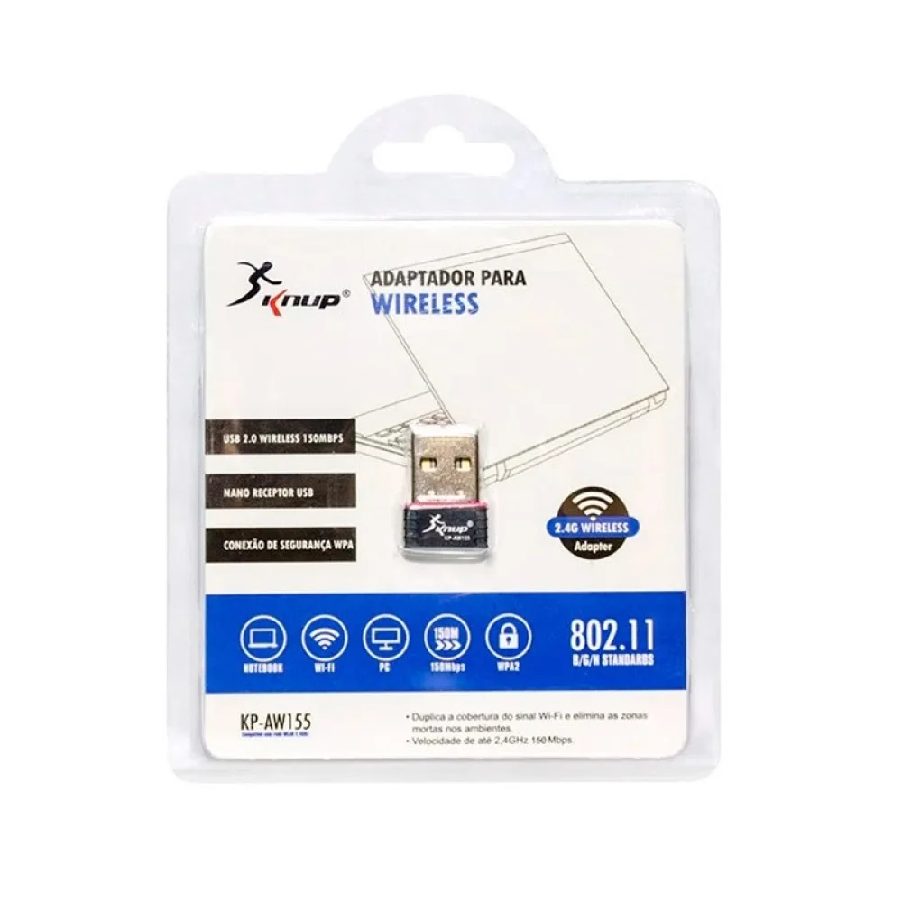 ADAPTADOR WIRELESS USB 150 MBPS NANO KP-AW155 KNUP