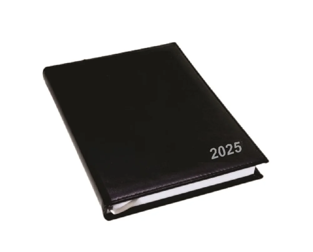 AGENDA 2025 COSTURADA COURINO PRETA 125 X 195 MM 2021 LORIGRAF