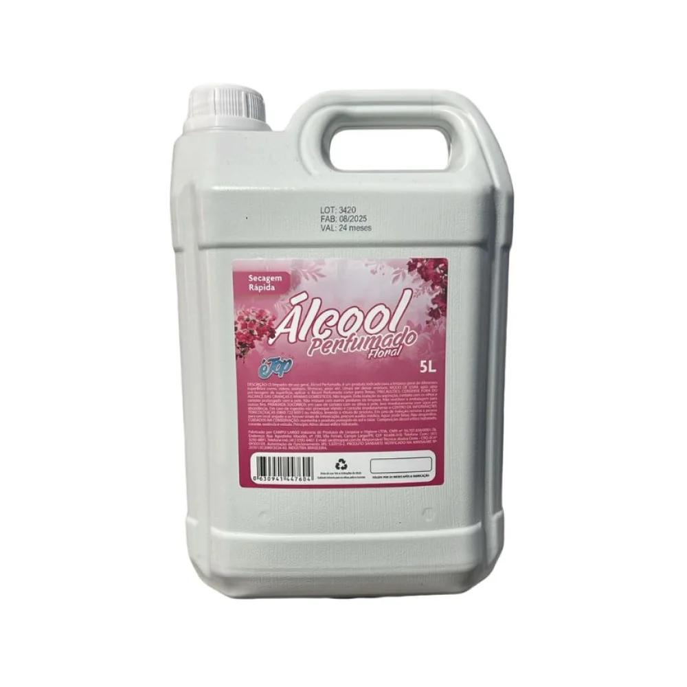 ÁLCOOL LÍQUIDO 5 L PERFUMADO FLORAL É TOP TROPPEL