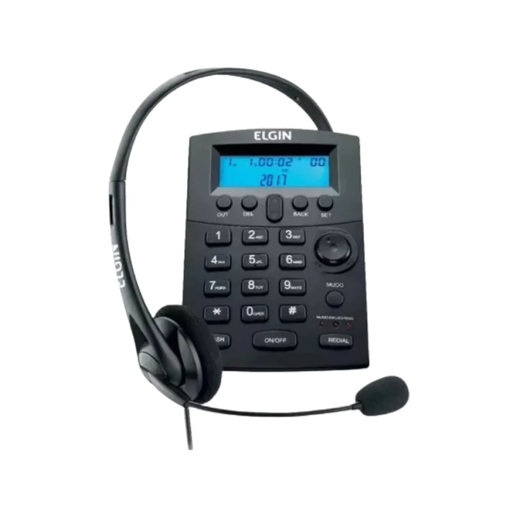 APARELHO TELEFÔNICO HEADSET HST-8000 C/ ID PRETO ELGIN